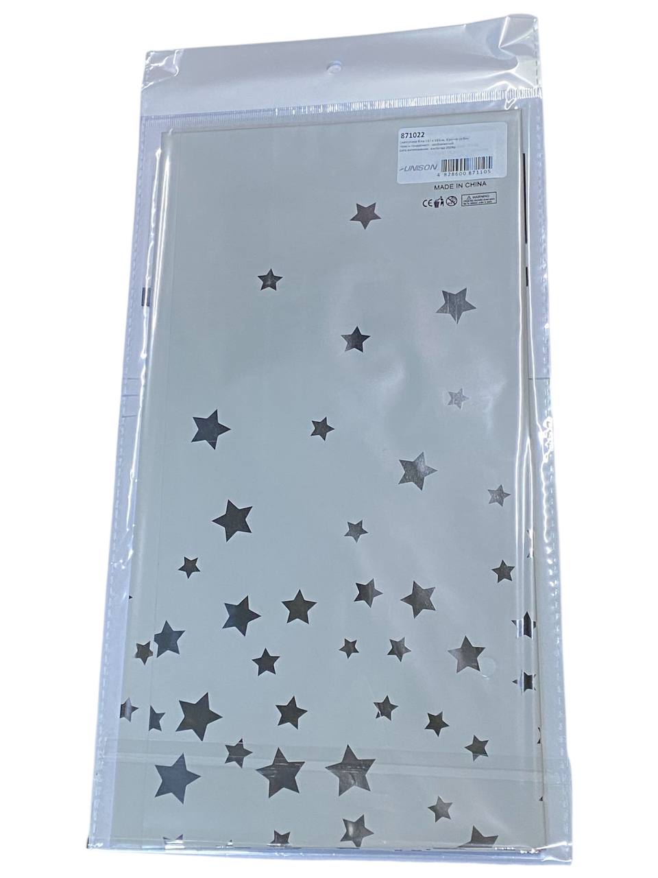 Скатертина біла 137 х 183см, Зірочка срібна (871022)