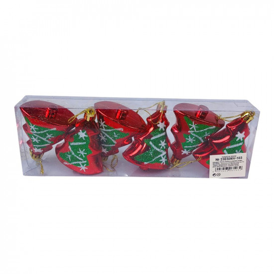 Набор игрушек на елку "Елка" 8*5см 6шт (23-ES04V-103)