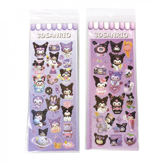 Наклейка об'ємна "Зайчик Kuromi" 20 х 7,5см,  12 видів (ST-7002-KU)