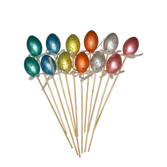 Топпер великодні яйця "Барвисті"   4 х 3см - 12шт (L00135)