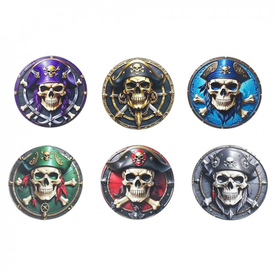 Набір дерев'яних підставок під чашку -6шт "Пірати", ø 10см, товщина 2мм (CS-01)