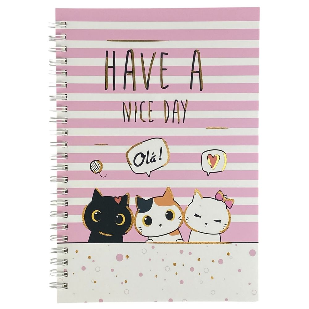 Зошит А5 на спіралі,  60 аркушів 70 гр клітинка,  Коти (DM-2158-40)