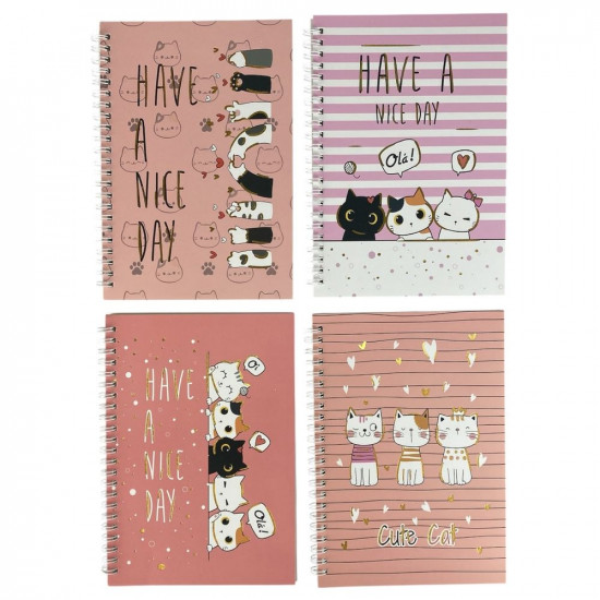 Зошит А5 на спіралі,  60 аркушів 70 гр клітинка,  Коти (DM-2158-40)