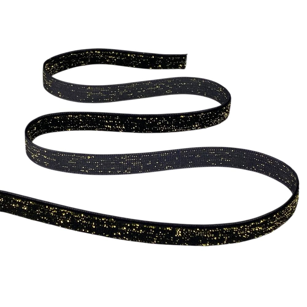 Оксамитова стрічка  блискуча 1,0 см х 50 ярдів Чорний Marill (D16710- C 138)