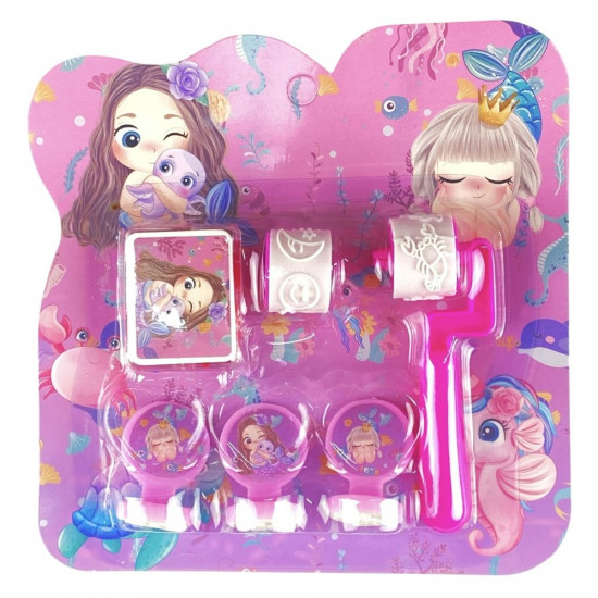 Набор печатей 3шт, штемпельная подушка и роллерный штамп (QL-8818)