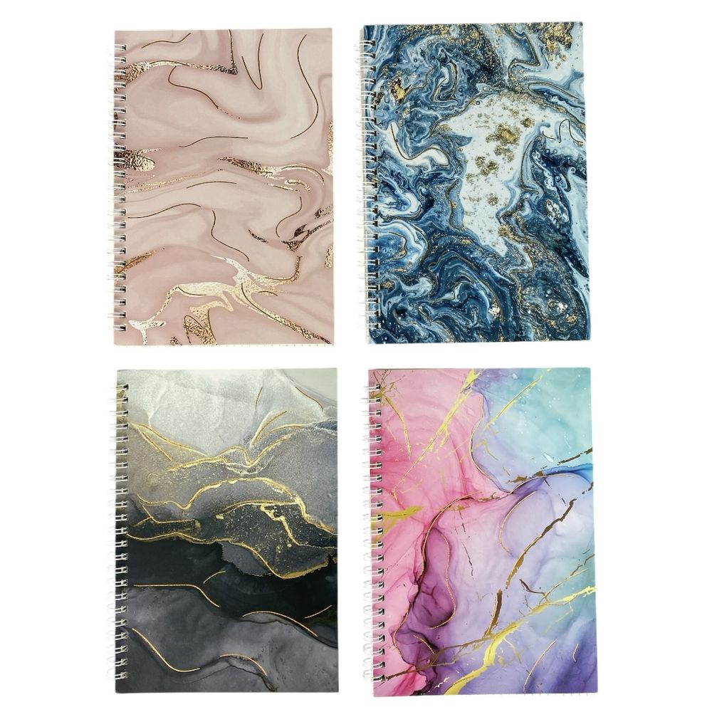 Зошит А5 на спіралі,  60 аркушів 70 гр клітинка,  Мармур (DM-2158-19)