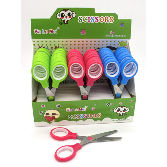 Ножиці дитячі, 13см, пластикова ручка з резиновою вставкою (330320)