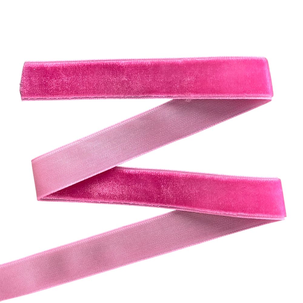 Оксамитова стрічка  1,5 см х 50 ярдів Рожевий Marill (D00815- С  19)