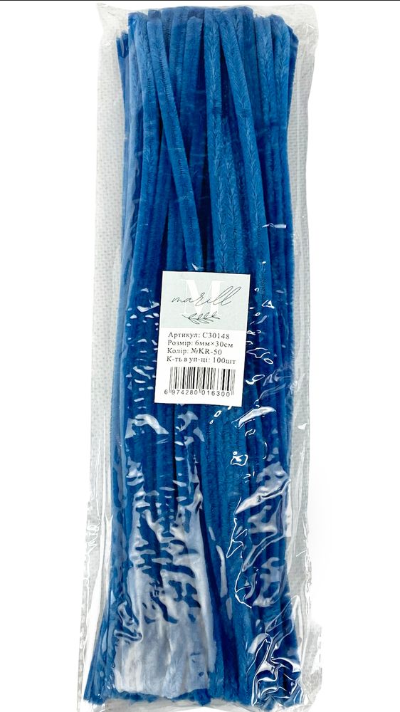 Синельний дріт, 300 х 6мм, синій, 100 шт (C30148 -KR-50)