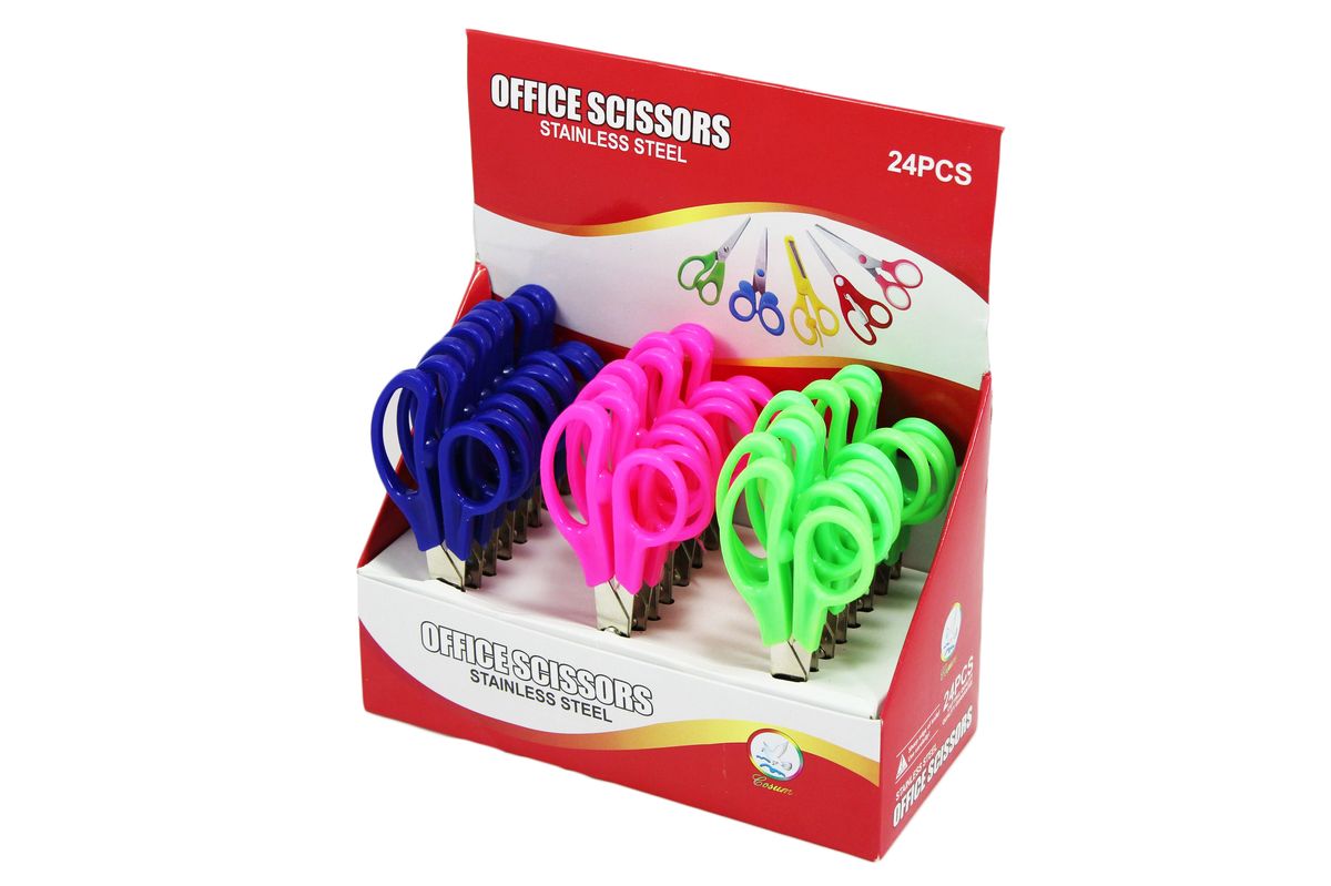 Ножиці дитячі 5" Office, картонна стойка, mix (8682,)