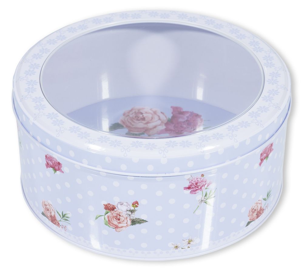 Подарункова коробка MT-216-05, металева з прозорою кришкою, кругла, 13.5x7.2cm/16.7x8cm/19.5x8.7cm, 3 шт в наборі (MT-216-05)