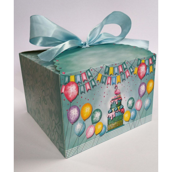 Коробка для торта 350 г 24 x 24 x 14,5см - 4 дизайни (12шт/уп) Різнокольоровий Unison (HB 8038-M)