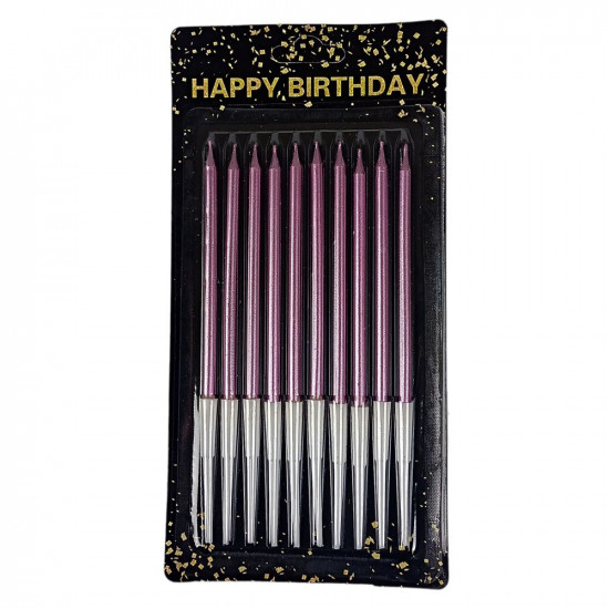 Набор свечей для торта 10 шт, розовое золото, 14 см Розовый Без бренда (040557 rose gold)