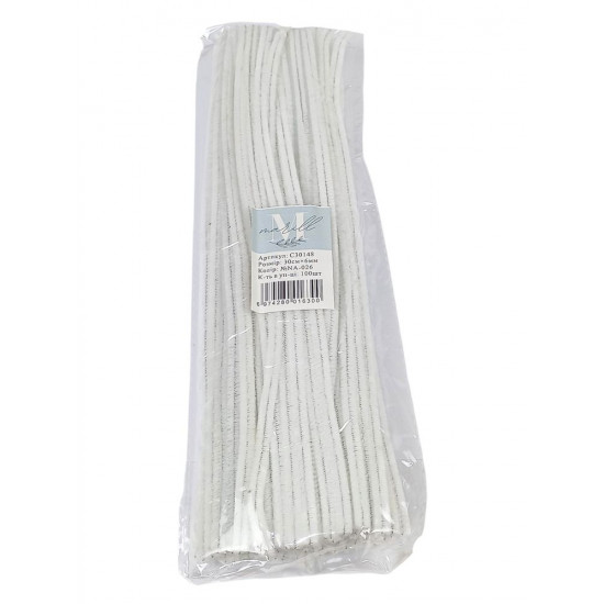 Синельний дріт, 300 х 6мм, молочний, 100 шт (C30148 milky-KR-026)