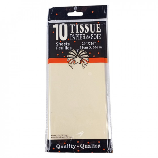 Папір тиш'ю 10 аркушів 50 х 66см, 14гр,  Бежевий (CQ401 P-9043)