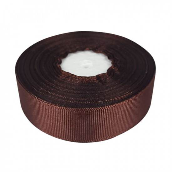 Репсова стрічка 2,5см, 23 метра  коричневий (D00225-32)