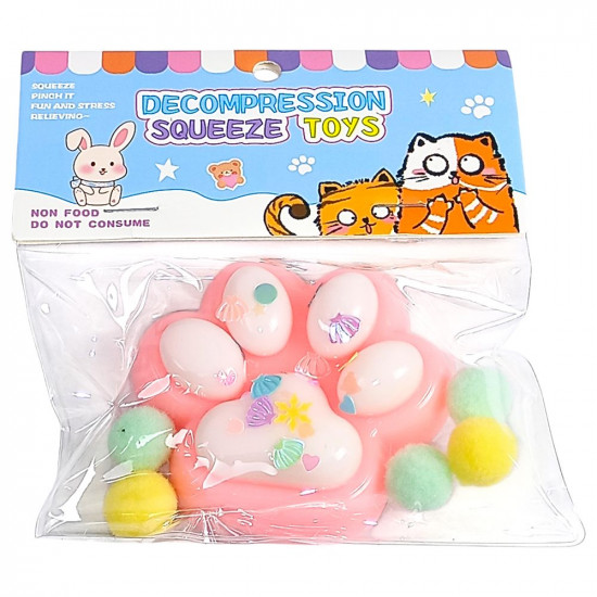 Таба сквіш антистрес  лапка рожева (712232 pink)