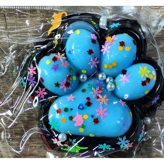 Таба сквіш антистрес  Лапка 11,5  х 10см (712237 -11 blue + black)