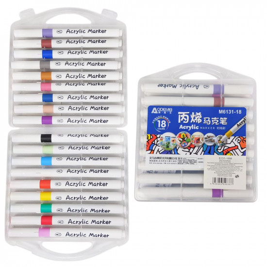 Набір акрилових скетч макерів Aodemei 18шт (6131-18M)