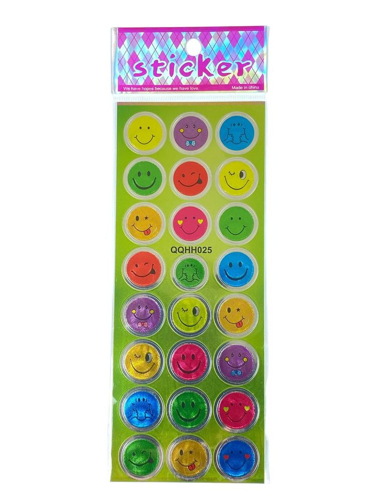 Наліпка пластикова лазерна 7 х 17см "Смайли" (QQHH025)