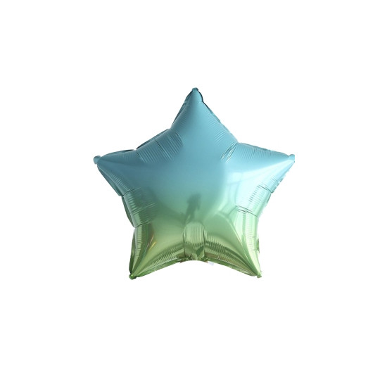 Кулька фольг. 18' ЗІРКА ОМБРЕ М'ЯТНО- ЗОЛОТА 45см (ціна за упак/5шт) (832678)