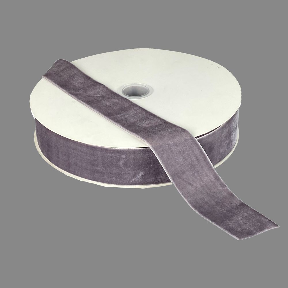 Оксамитова стрічка  4 см (±5мм) х 30 ярдів Сірий Marill (D00840- C 60)