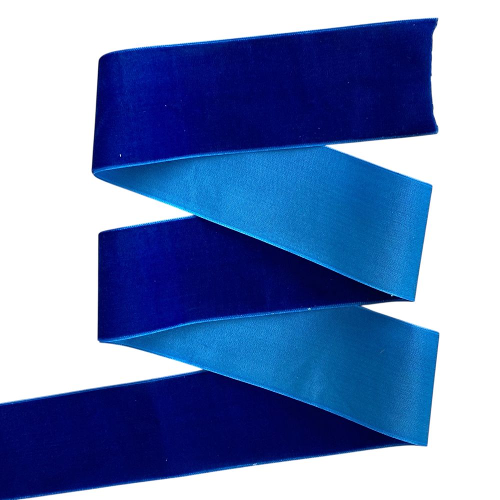 Оксамитова стрічка  5 см (±5мм) х 20 ярдів Синій Marill (D00850- C 34)