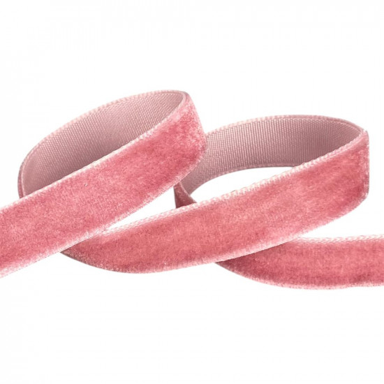 Оксамитова стрічка  1,0 см х 50 ярдів Рожевий Marill (D00910- C 76)