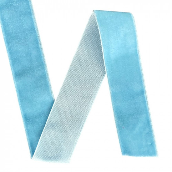 Оксамитова стрічка  2,5 см х 50 ярдів Блакитний Marill (D00825- С  61)