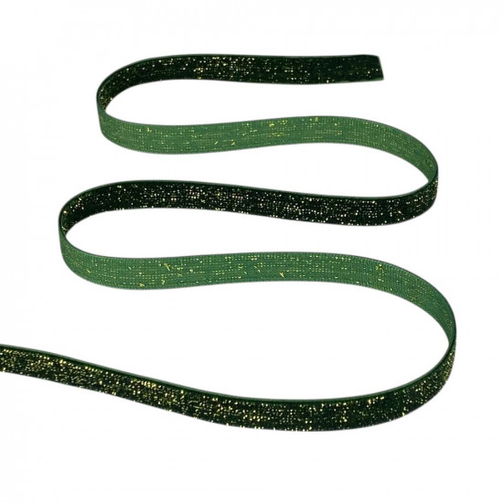 Оксамитова стрічка  блискуча 1,0 см х 50 ярдів Зелений Marill (D16710- C 141)