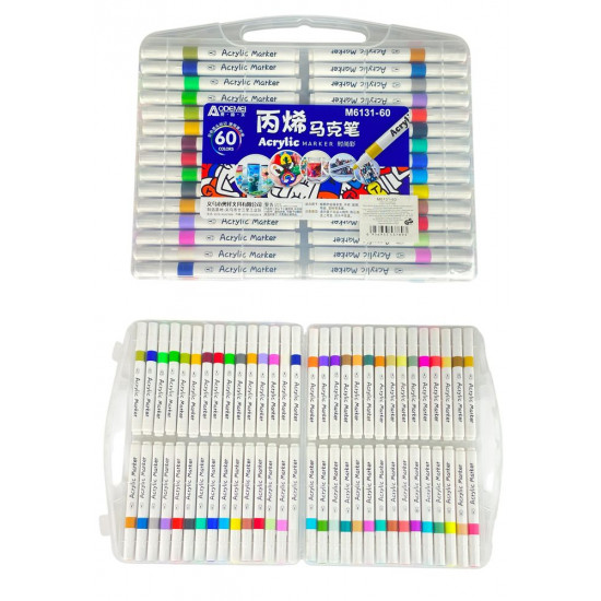 Набір акрилових скетч макерів Aodemei 60шт Різнокольоровий Aodemei (6131-60M)