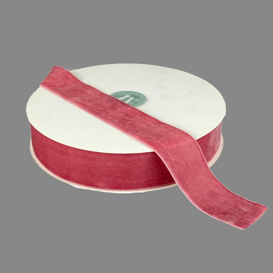 Оксамитова стрічка  4 см (±5мм) х 30 ярдів Рожевий Marill (D00840- C 76)