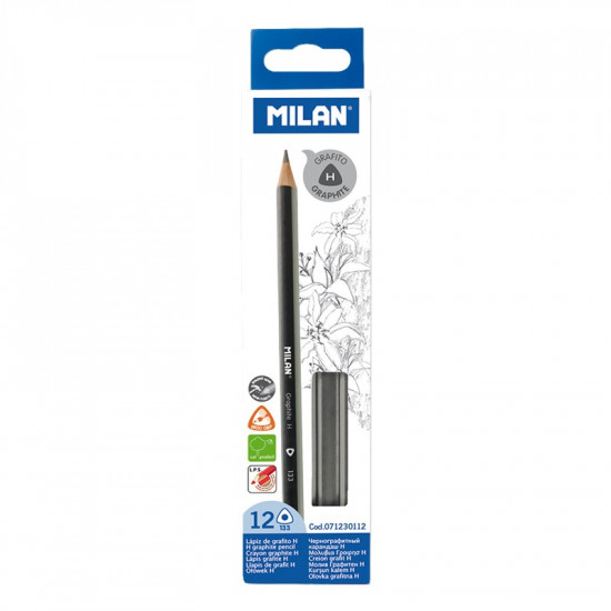 Олівець ч/гр, трикутний НВTM "MILAN2 12шт., D2,0mm (071230112)