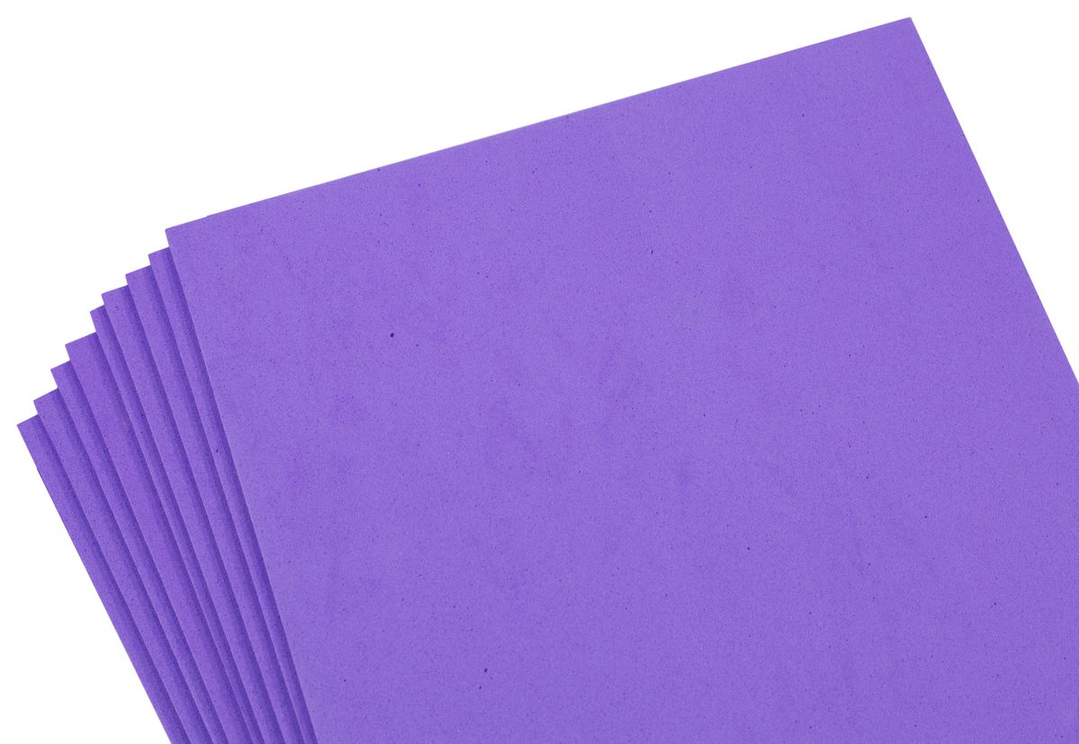 Фоаміран 1,8мм,  10 аркушів 20х30  -  темно-фіолетовий (7490-18-26)