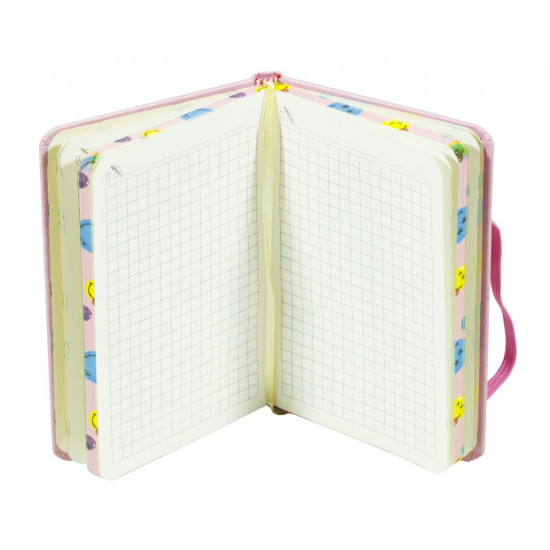 Блокнот NA696080, A6, 70g, гумова стрічка, 96 аркушів,  4 дизайни (NA696080)