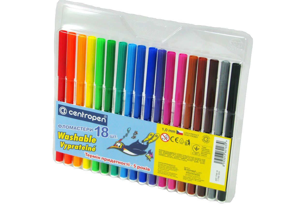 Фломастер centropen (18 кольорів) (7790/18)