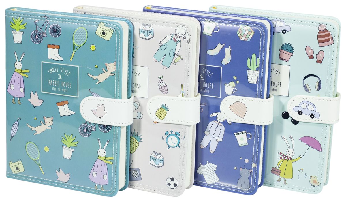 Блокнот LB36K44-3040, 36K,  шкірзам хлястик, 112 аркушів 4 диз (LB36K44-3040)