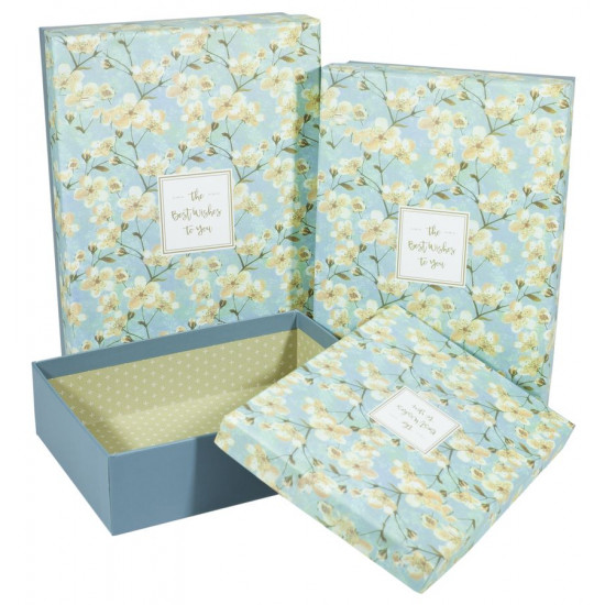 Подарункова коробка KKC-6, прямокутна бирюзово синя, 28х20х9cm/25х18х7.5/22х16х6cm   3шт. в наборі (KKC-6)