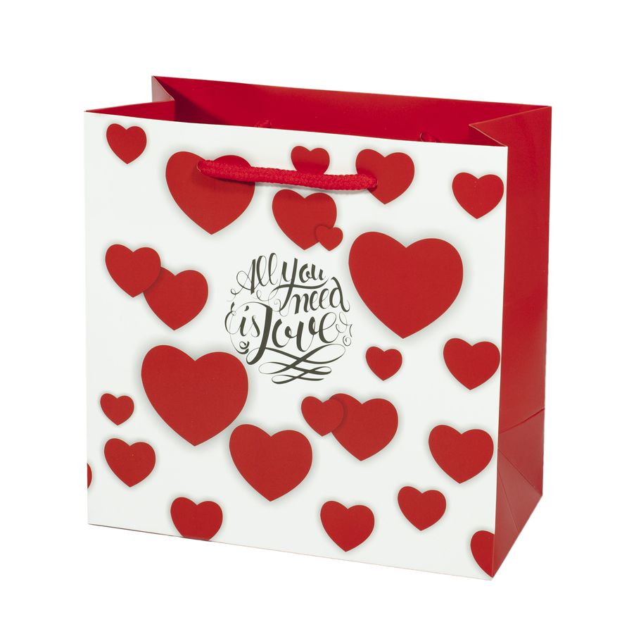 Пакет подарунковий 001-70M, all you meea is love, 210g , 20х20х10см (001-70M)