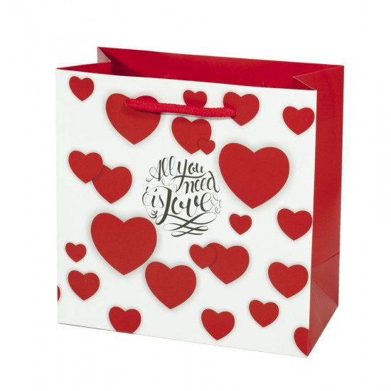 Пакет подарунковий 001-70M, all you meea is love, 210g , 20х20х10см (001-70M)