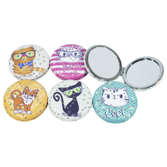 Дзеркало косметич. "Котик" 6в., В / в (1283)