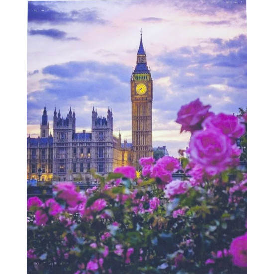 Картина за номерами "Биг-Бен" 40 * 50см, крас.-акрил, кисть-3шт. Різнокольоровий Unison (8101)