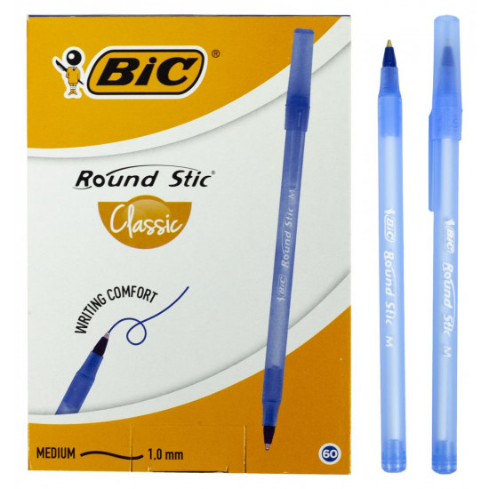 Ручка шар. Round Stik, 1мм, синя BIC (6378)