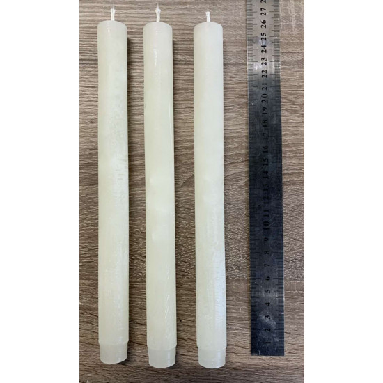 Свечи хозяйственные парафиновые время горения 9 часов, Ø ≈ 2 см, ⇕ ≈ 24 см, (С020*240/1)