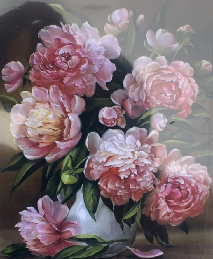 Картина за номерами "Півонії" 40 * 50см,  OPP , крас.-акрил, кисть-3шт. (8421RSB_O)