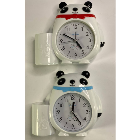 Часы - будильник "Панда" с подставкой стаканом 15см 4 цвета Unison (7054)
