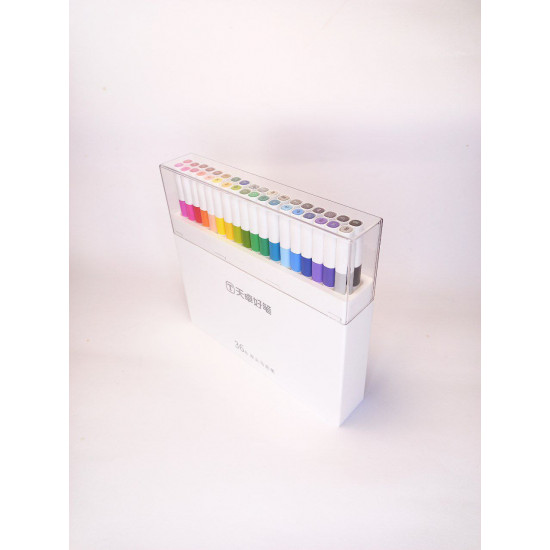 Набір квадратний тонкий скетч маркер. двостор. скош/кругл тонк TY 36шт. в коробці Різнокольоровий Unison (83080-36TK)