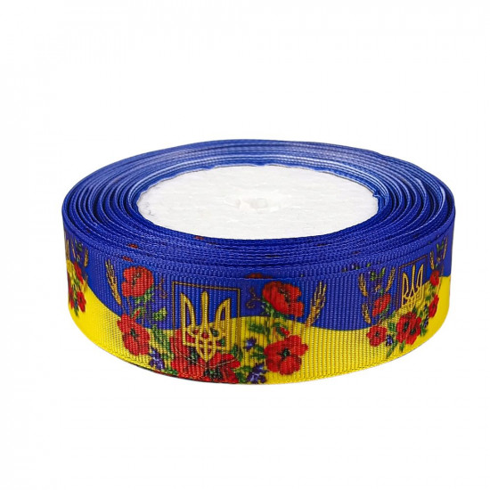 Стрічка репсова 25мм х 21м Жовто-блакитний Unison (LR2521-16)