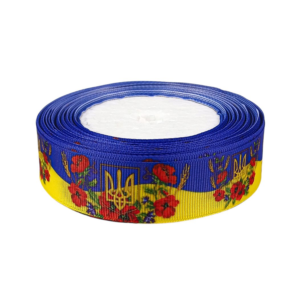 Стрічка репсова 25мм х 21м Жовто-блакитний Unison (LR2521-16)