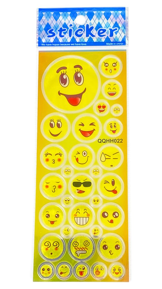 Наліпка пластикова лазерна 7 х 17см "Смайли" (QQHH022)